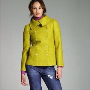 J. Crew Boucle Mohair Lucille Jacket Chartreuse Size 0 *EUC*